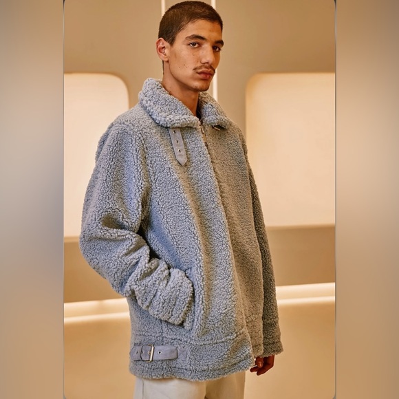 Men’s Teddy Blue Jacket with buckles - Picture 2 of 8